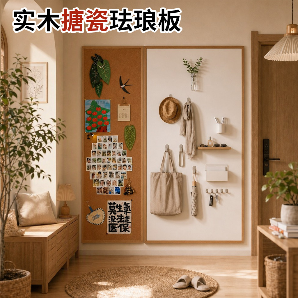 长远搪瓷珐琅板软木框挂墙易擦写