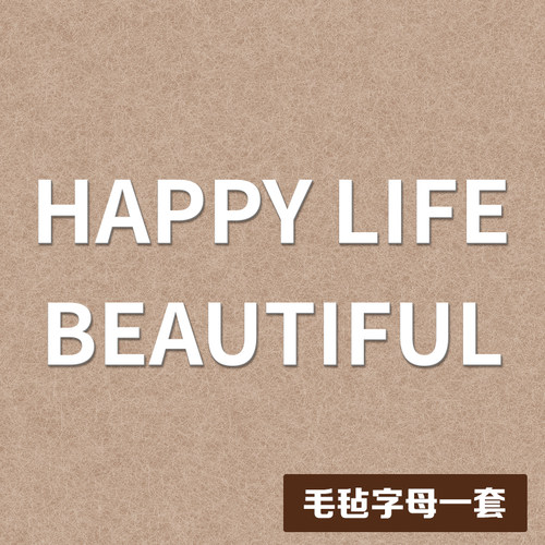 Happy life  毛毡字母