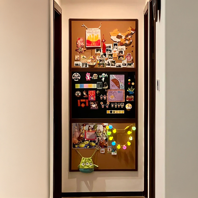 黑板软木板组合磁吸照片墙