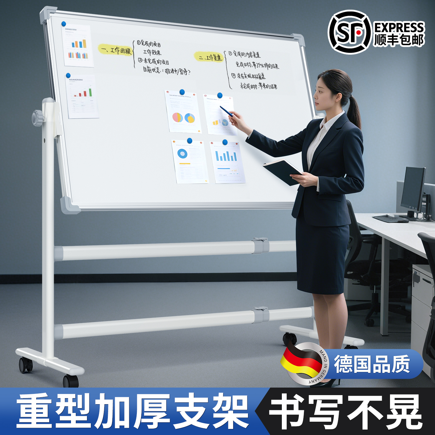 可移動辦公磁吸白板寫字板