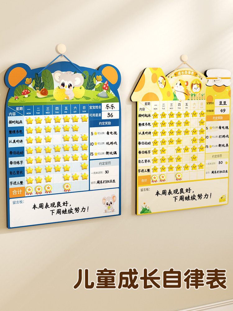 儿童成长自律表奖励孩子的积分卡小红花奖励贴家庭版磁吸贴纸幼儿,文具电教/文化用品/商务用品,计划表,淘宝优惠券,粉丝福利购,淘宝优惠卷