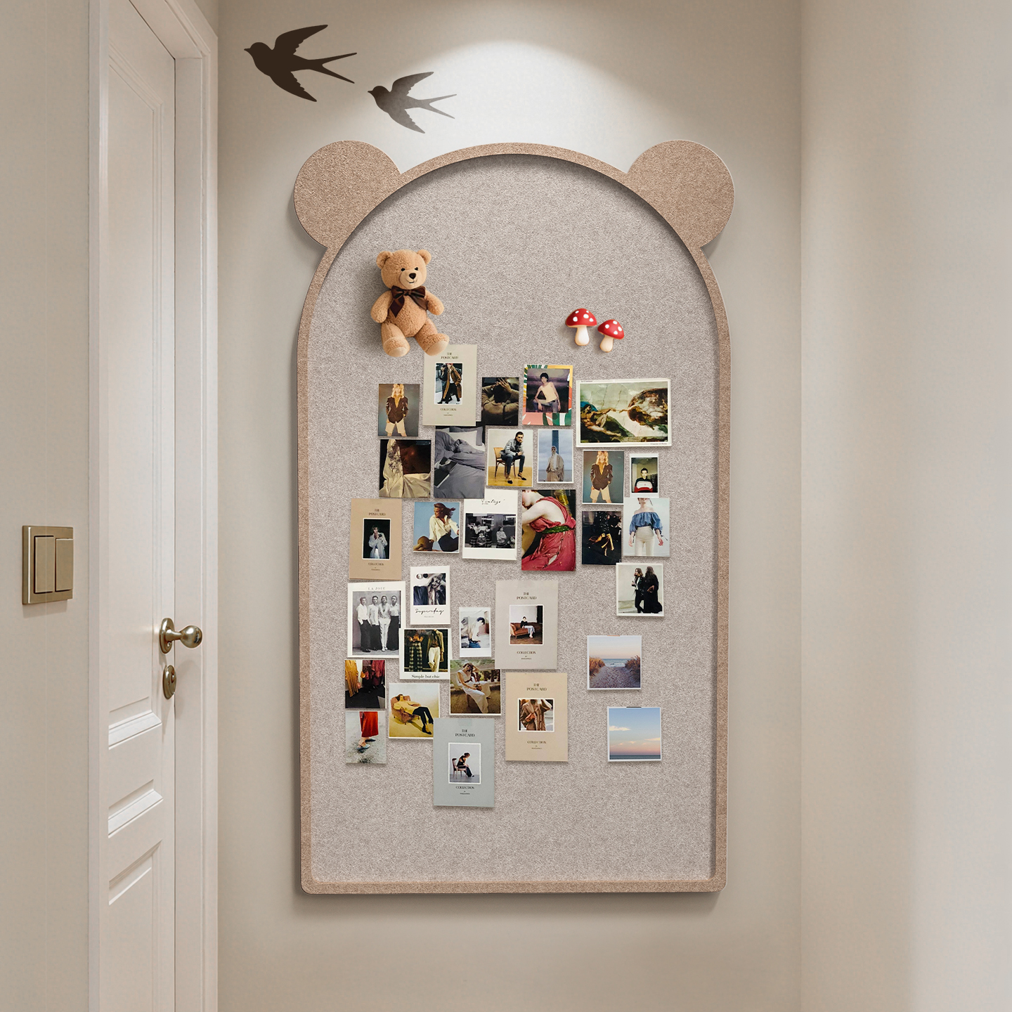 照片墙高级感软木板背景板