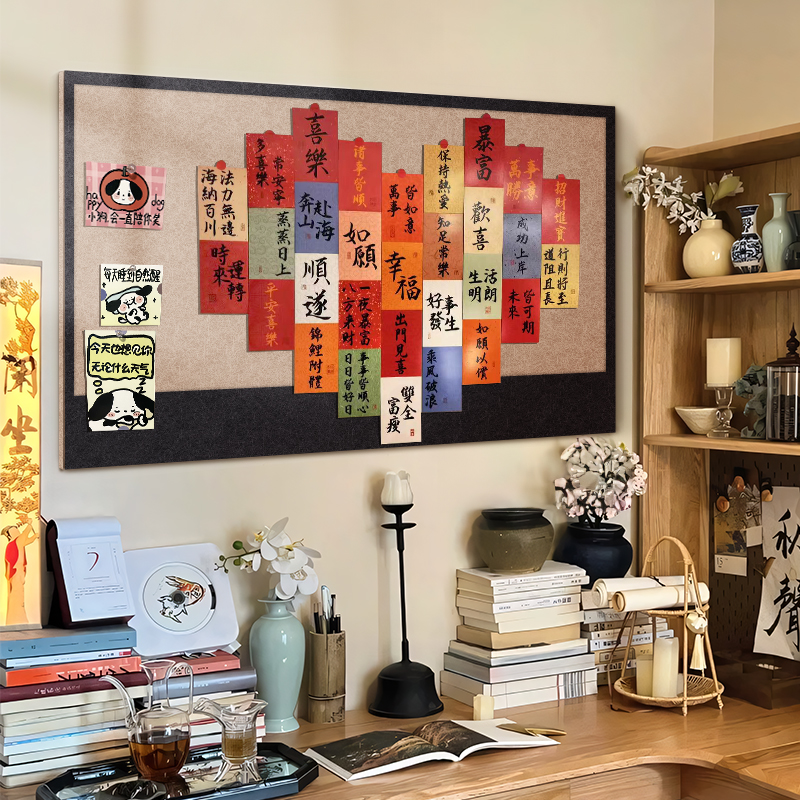 长远毛粘板照片墙免打孔不伤墙