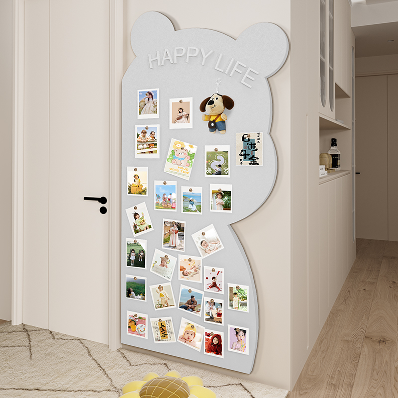 毛毡板照片墙可移除不伤墙长远