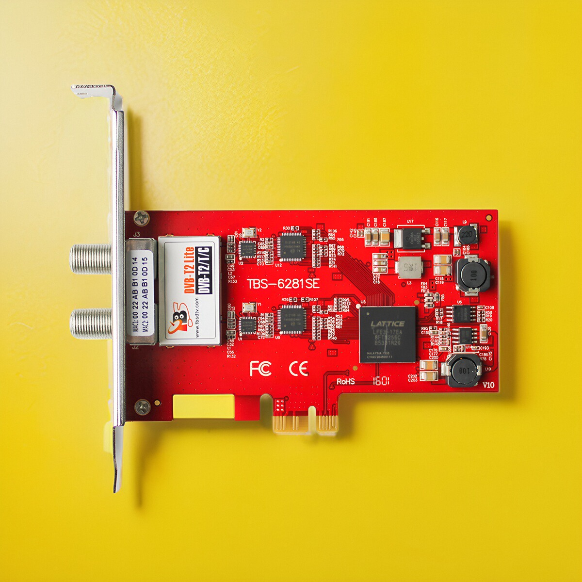 TBS6281se 2路DVB-T2/T/C  PCI-E有线电视卡调谐器TS流录制