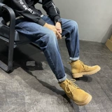 Демисезонные ретро джинсы, штаны, повседневные брюки, в американском стиле, свободный прямой крой