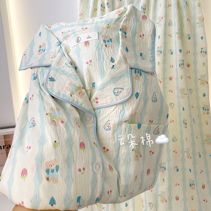 可愛小熊云朵棉月子服妮可春秋季