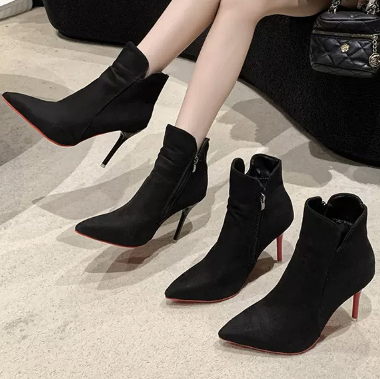 36-50大码 女鞋新款红底短靴女46性感细跟马丁靴47伪娘道具靴子48,女鞋,弹力靴/袜靴,淘宝优惠券,粉丝福利购,淘宝优惠卷