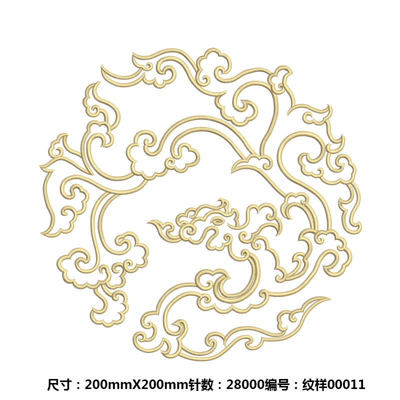 家用兄弟绣花机版带传服装统纹样设计素材电脑刺绣花制版打版打带