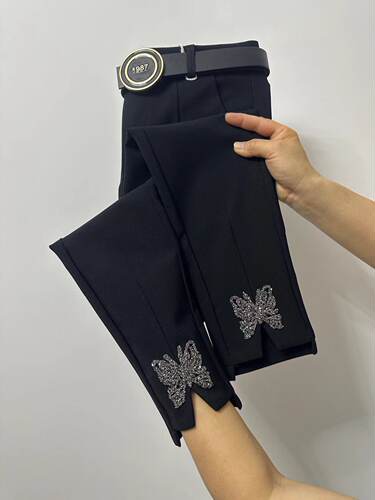 自然腰休闲百搭九分裤