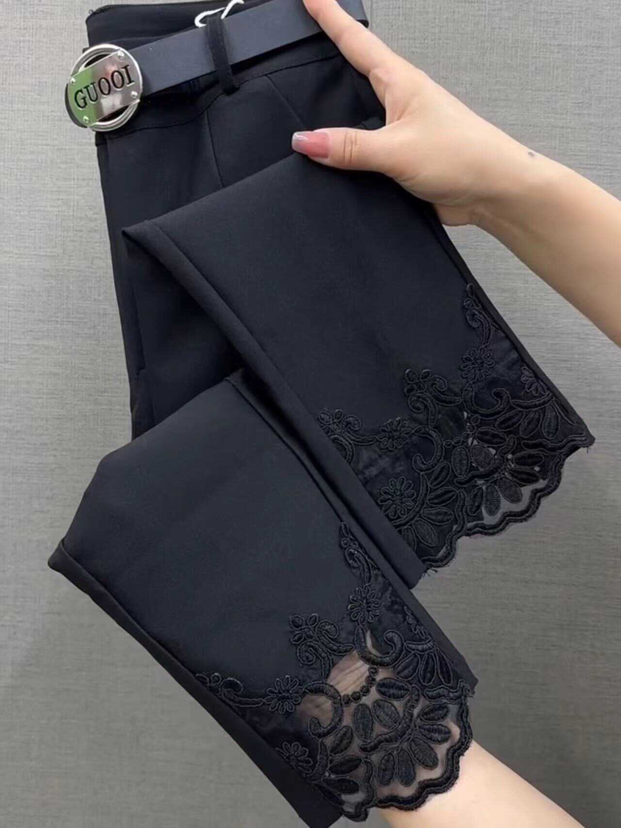 休闲百搭自然腰九分小脚裤