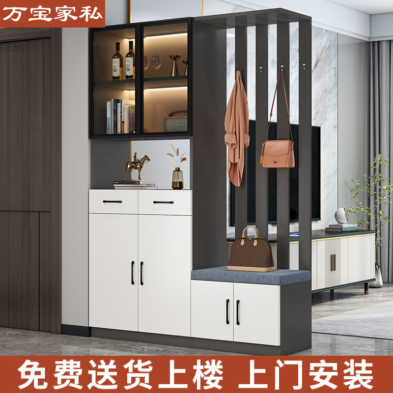 鞋柜玄关柜一体酒柜入户门厅柜简约现代屏风置物架正对客厅隔断柜