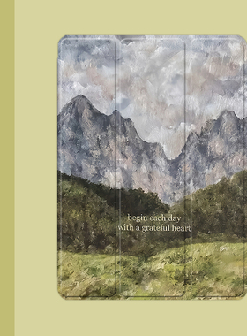 唯美森林油画2021/20/19新款ipad适用air4/3/2气囊保护套10.2/9.7寸平板2018笔槽pro11三折mini4/5苹果123壳6