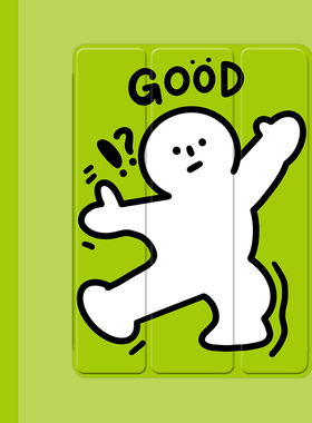 卡通线条小人2021/20/19新款ipad适用air4/3/2气囊保护套10.2/9.7寸平板2018笔槽pro11三折mini4/5苹果123壳6