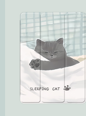 ins可爱猫咪2021/20/19新款ipad适用air4/3/2气囊保护套10.2/9.7寸平板2018笔槽pro11三折mini4/5苹果123壳6