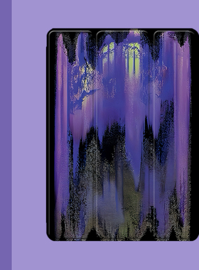 艺术紫色油画2021/20/19新款ipad适用air4/3/2气囊保护套10.2/9.7寸平板2018笔槽pro11三折mini4/5苹果123壳6