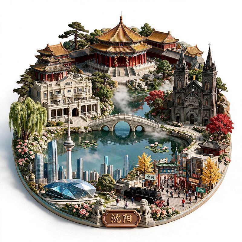 【沈阳】金属浮雕地标景区文创合金磁吸装饰旅游纪念冰箱贴