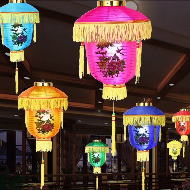 彩色宫灯灯笼宫廷花灯街道装饰灯笼中式节日户外仿古活动布景灯笼