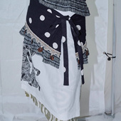 BornToChaos设计感波点屁帘一片式 短裙叠穿绑带罩裙外搭拼接裙女