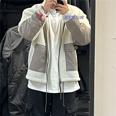 耐克男子立领羊羔绒大口袋外套