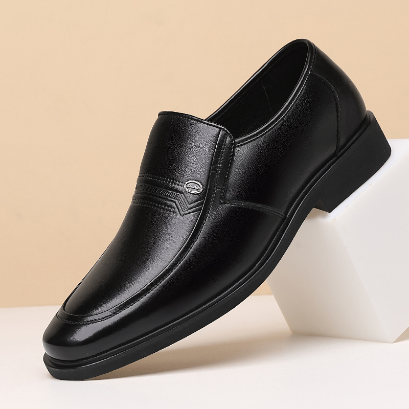 爸爸鞋橡胶底商务软皮防滑新款