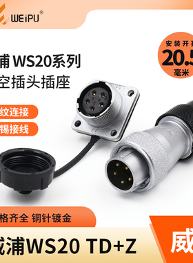 威浦WEIPU航空插头WS20 2 3孔4-5-6-7-9-12芯塑料软管接头TD插座Z