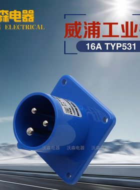 WEIPU 威浦工业插座 TYP531(16A3芯) 暗装座针插头IP44