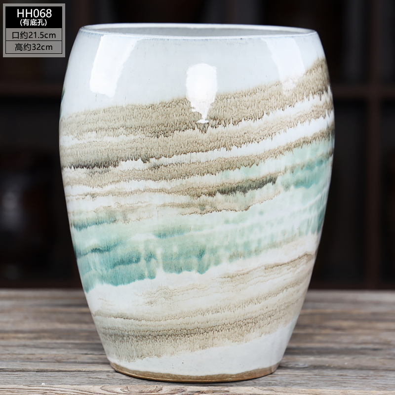 虎皮兰高陶瓷花盆高筒复古花瓶大口径高颜值长款三角梅法师花盆,鲜花速递/花卉仿真/绿植园艺,花盆,淘宝优惠券,粉丝福利购,淘宝优惠卷