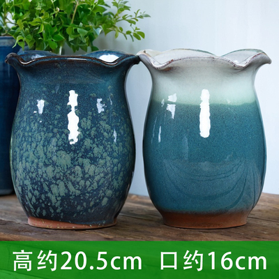 创意花口中号多肉花盆陶瓷九尾狐三角梅老桩家用阳台客厅摆件特价