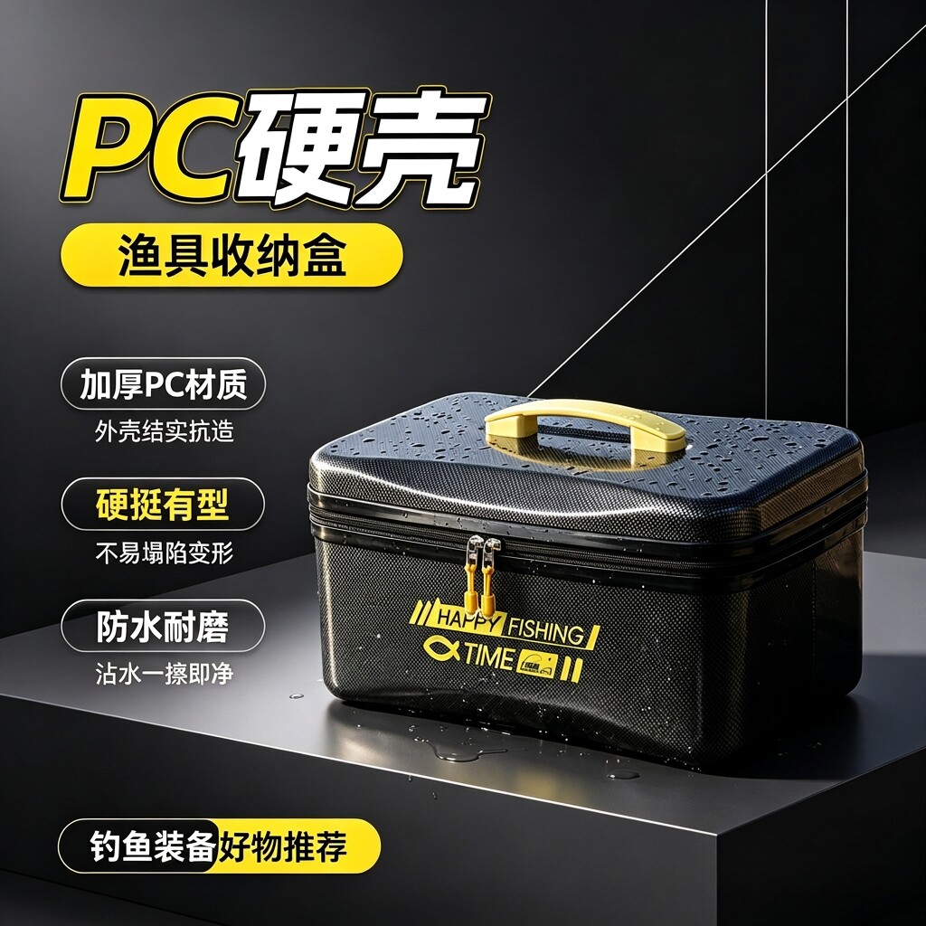 2026新款大容量双层渔具收纳盒轻量便携渔具盒加厚pc硬壳渔具包