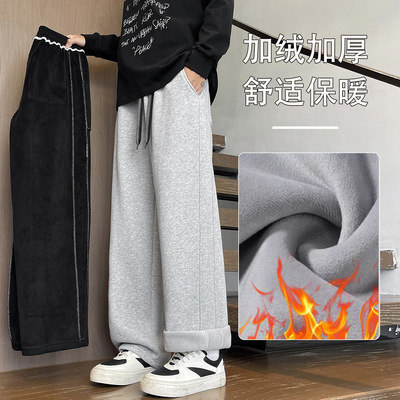 加绒加厚男卫裤秋冬新款