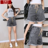 Джинсовая юбка, летние шорты, тонкие штаны, эластичная талия, оверсайз, высокая талия, свободный крой, по фигуре, А-силуэт