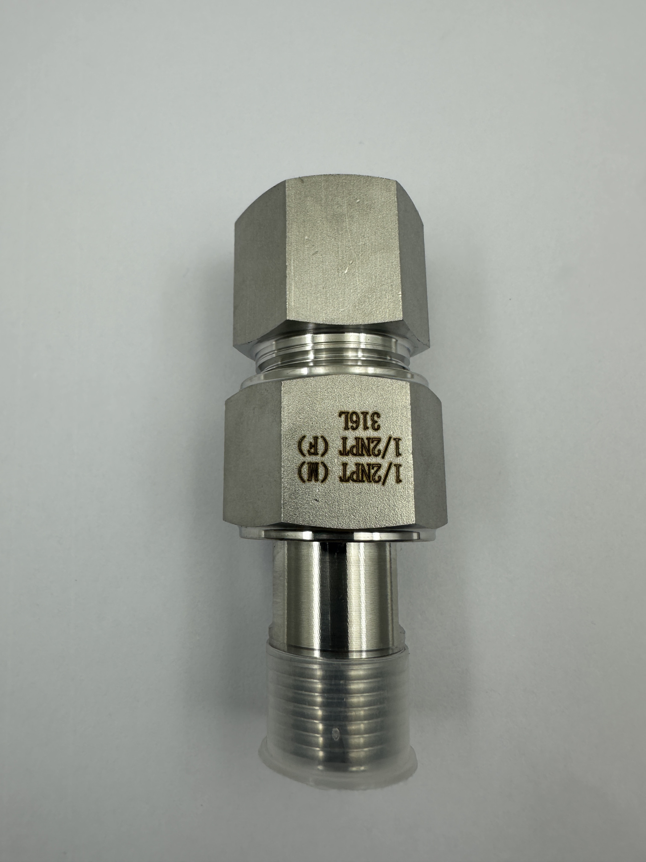 压力表变送器内外螺纹转换高压活接头M20*1.5-1/2NPT不锈钢转接头