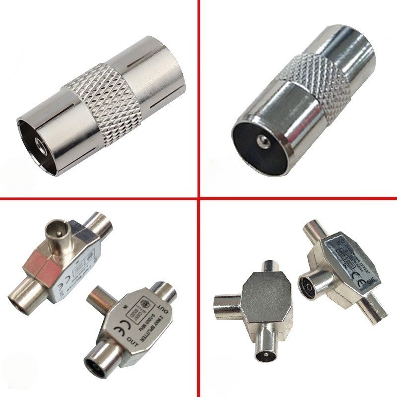 有线数字电视天线闭路线三通接头一分二TV母对母转接头公对公延长