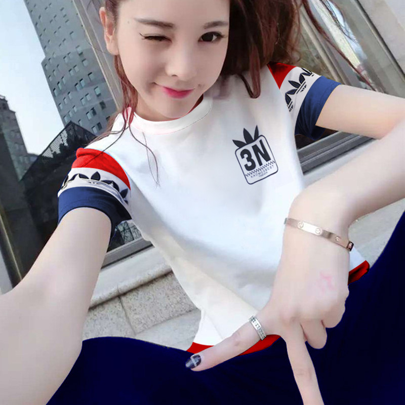 潮牌休闲运动套装女2024夏季新款短袖长裤时尚T恤短裤纯棉两件套