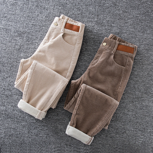 老爹裤 加绒宽松九分显瘦韩版 女2025秋冬新款 潮牌灯芯绒休闲萝卜裤