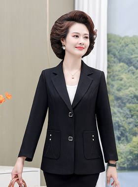 n71秋天气质妈妈小西装上衣2025新款洋气中年女修身c08小西服外套