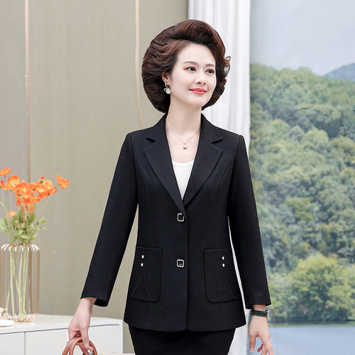 k51秋天气质妈妈小西装上衣2025新款洋气中年女修身c08小西服外套