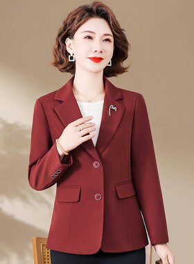 w21春秋装外套中老年女妈妈装中年气质洋气西装春天a97短款小西服