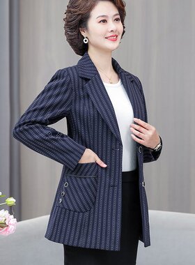 w21春秋外套中老年女士40岁50妈妈年轻洋气西装春装a92短款小西服