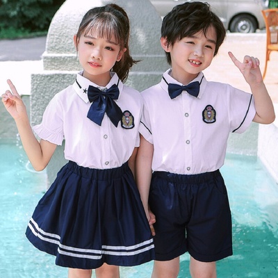 主持人班服儿童衬衫套装表演服