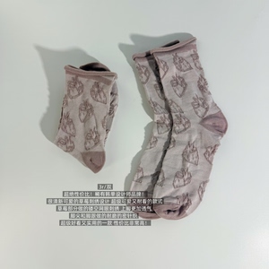 39包邮/超绝性价比！韩单设计师品牌！浮雕草莓镂空网眼中筒袜子