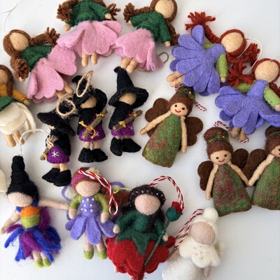 39包邮/巨亏清货！尼泊尔手工羊毛毡小精灵天使仙女女巫挂件玩偶