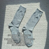 包邮 日本男装 品牌单 低饱和色系人字纹纯棉男款 中筒袜子