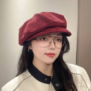 一帽四戴小飞檐贝雷帽显脸小韩版帽子休闲女鸭舌八角云朵帽潮出游