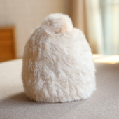 兔毛帽子女冬天韩版 加绒防寒保暖皮草帽子女毛线帽甜美潮球球帽