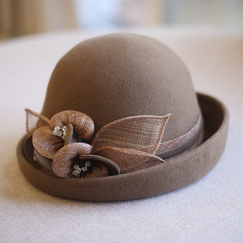 盆帽逛街休闲女秋冬卷边