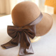 秋冬日系羊毛呢女复古蝴蝶结飘带盆帽渔夫帽赫本风毡帽子出游逛街