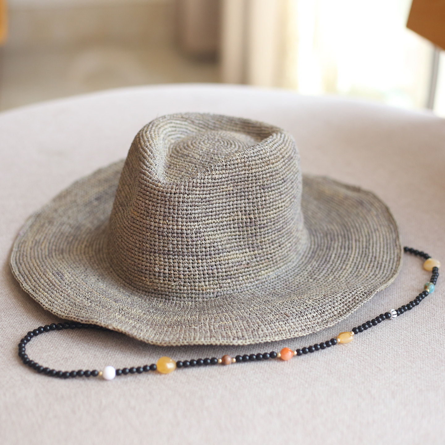 手工钩针拉菲草渔夫帽子女夏季防晒草帽爵士帽盆帽沙滩帽遮阳帽潮