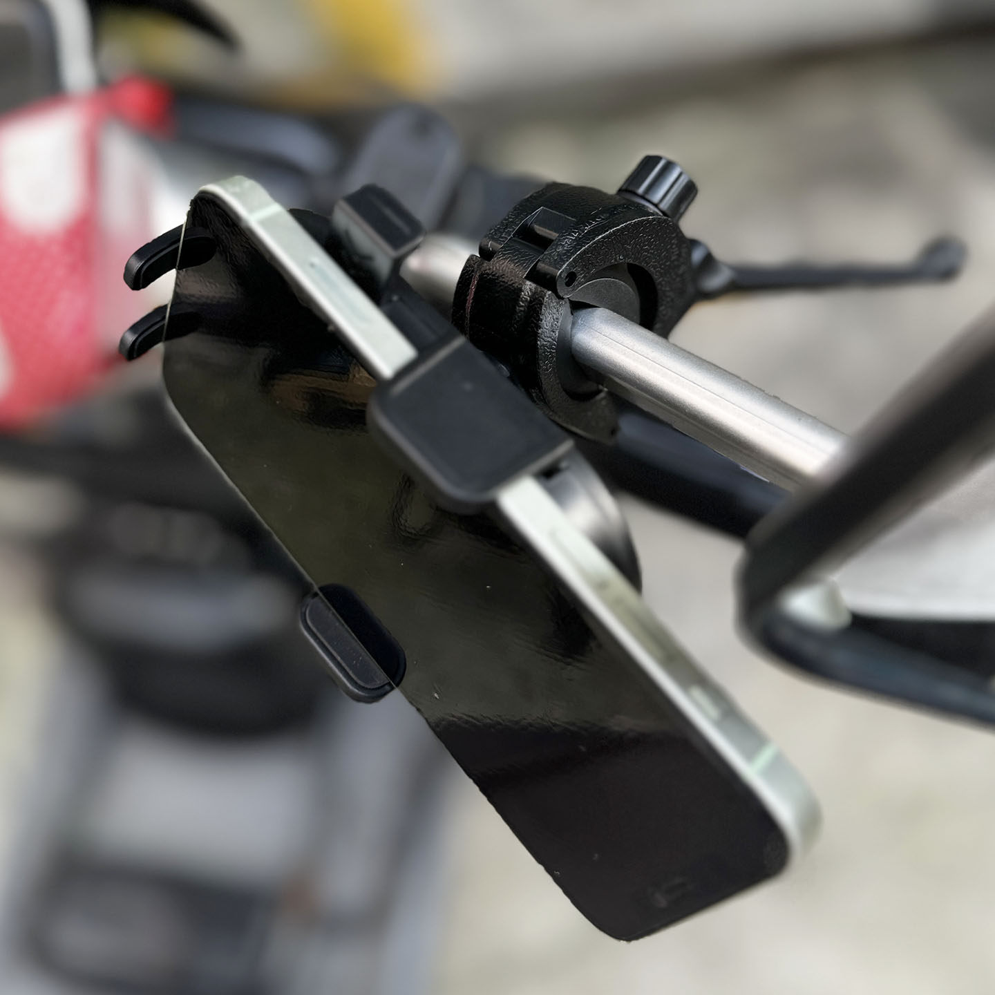 适用于绿源台铃苍穹棱形杆管电瓶电动车后视镜免拆导航手机支架驾